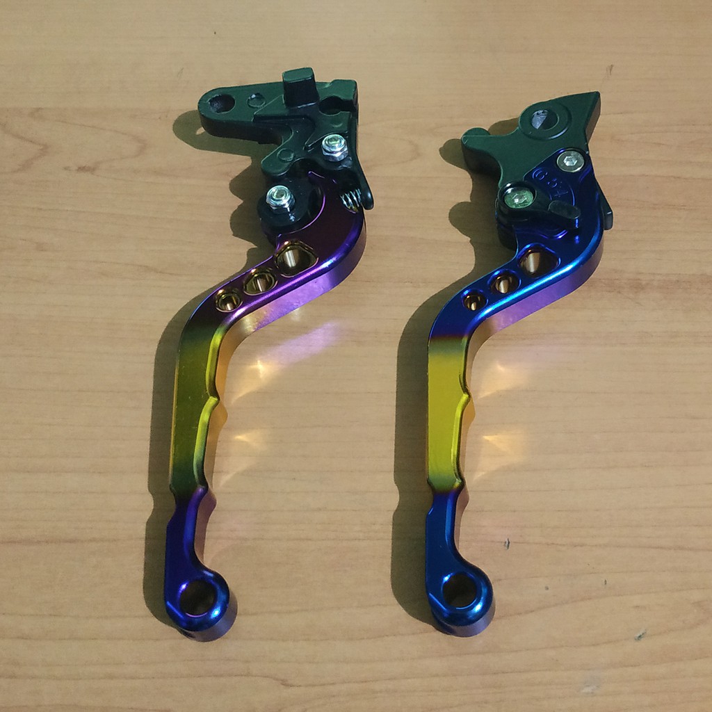 Handle REM CNC 2 Tone MIO Karbu Variasi Motor Bahan FULL CNC - Blue Gold