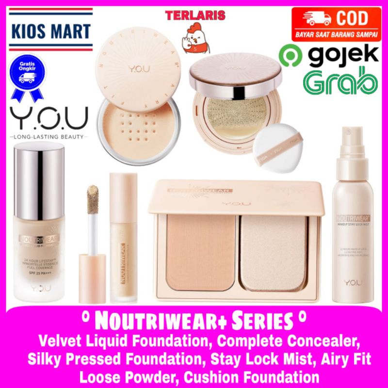 You Noutriwear+ Velvet Liquid Foundation/Stay Lock Mist/Silky Pressed Foundation/Complete Cover Concealer/Flawless Cushion Foundation/Airy Fit Loose Powder