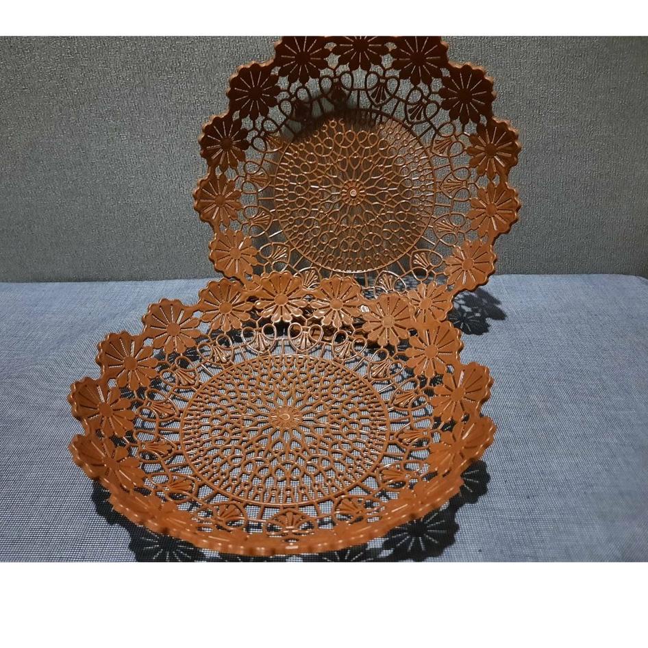 ✤Super Sale✸ AYQ0B Piring rotan plastik / Piring rotan daun KECIL / Piring rotan kecil / Piring rota
