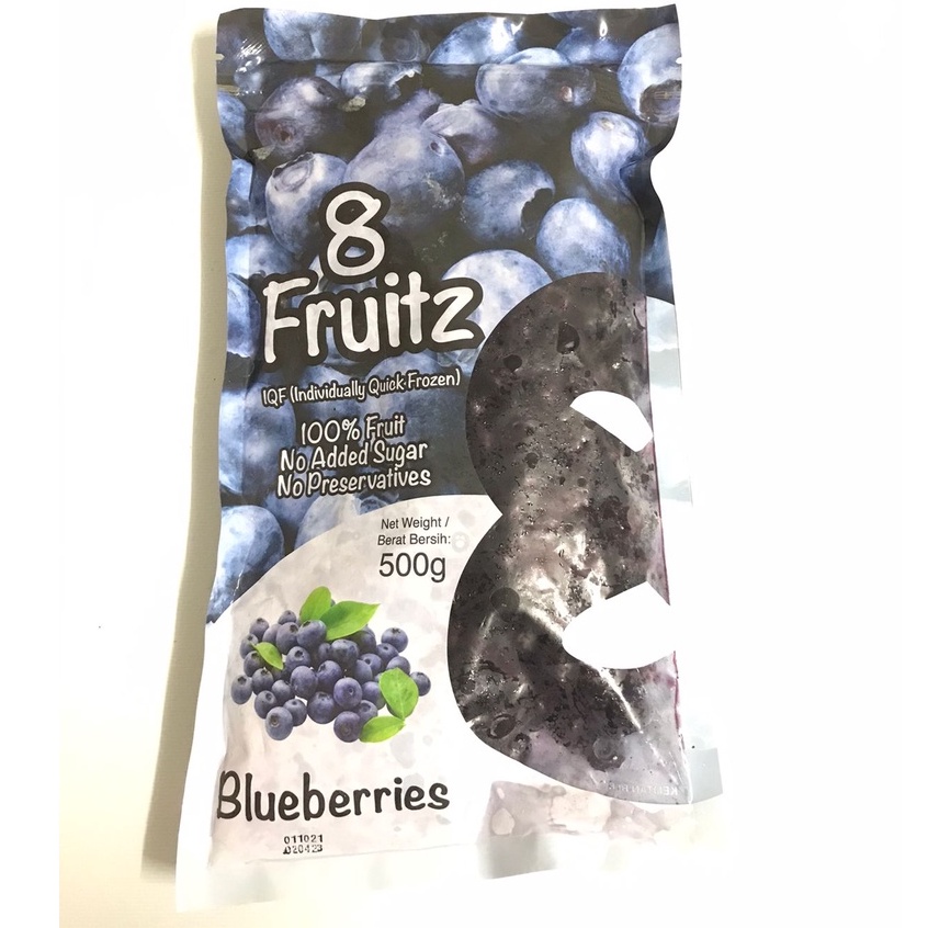 8 Fruitz IQF Blueberries IQF / Blueberry Beku 500 gr