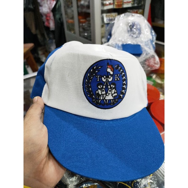 TOPI SABLON TK Warna : Biru Electic + Putih