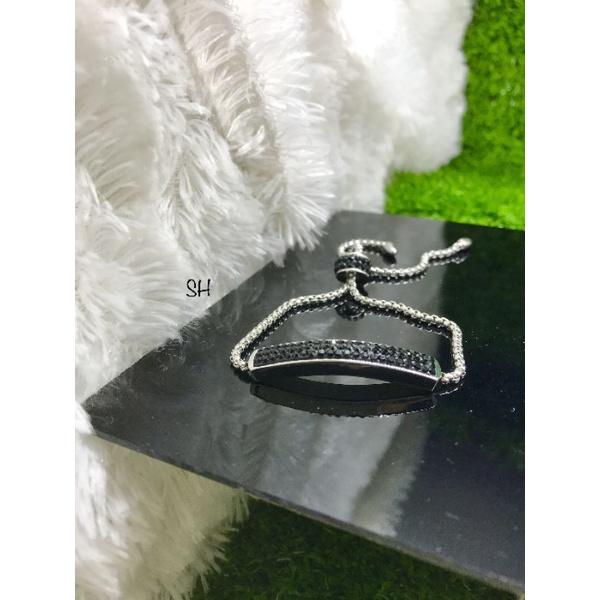 gelang serut permata hitam titanium 0186