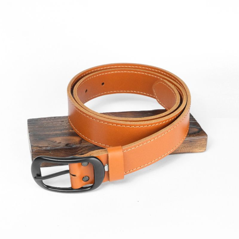 SABUK KULIT IKAT PINGGANG PRIA KULIT 4CM WARNA TAN