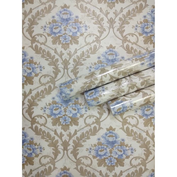 Wallpaper Dinding Motif Blue Bery  Ukuran Panjang 10Meter x Lebar 45CM