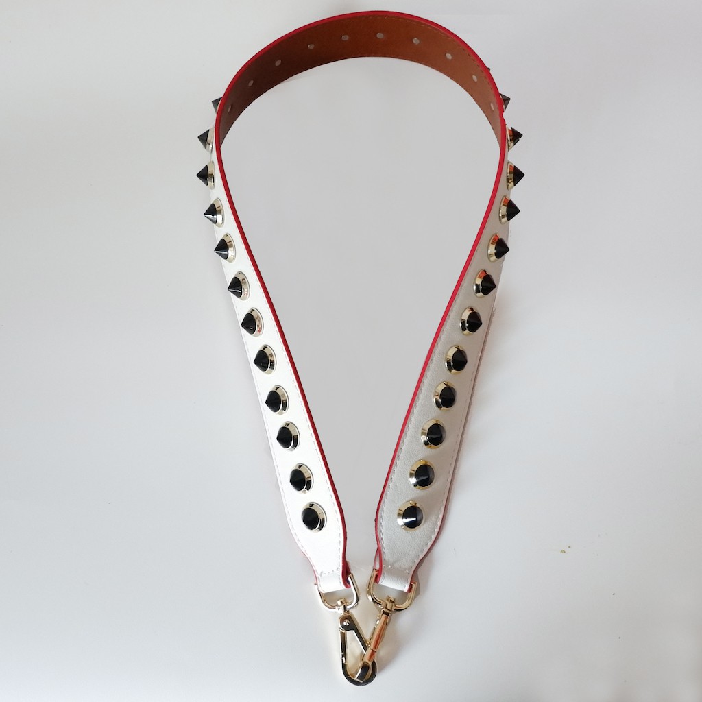 Round Stud Strap You White Inspired GOLD HARDWARE