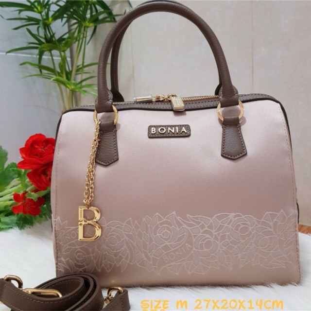 Tas Bonia Speedy Canvas Bag Bordir bunga