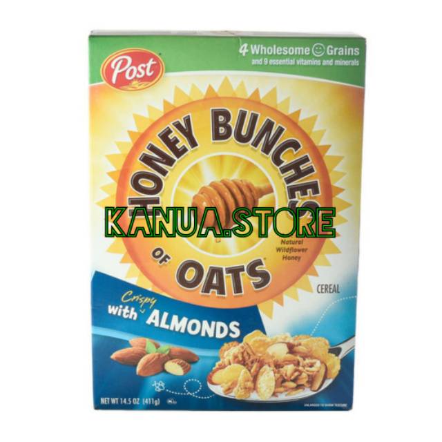 

Post honey bunches with crispy almond 411gr impor USA sarapan pagi berkualitas dengan cereal murah