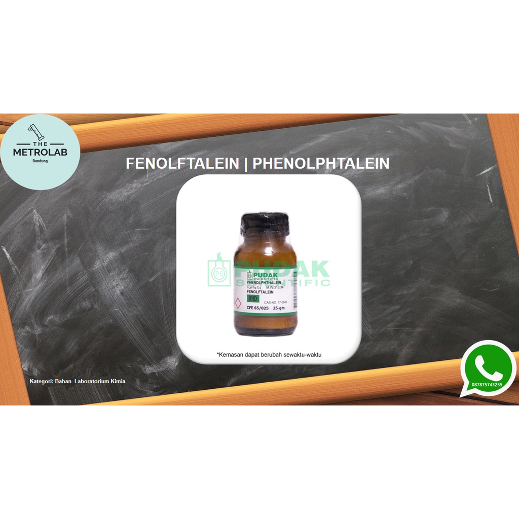 Fenolftalein | Phenolphtalein | Serbuk | 25 g