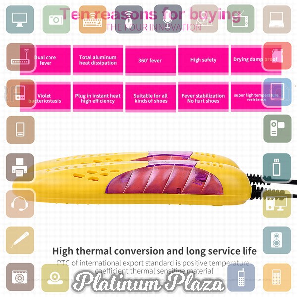 Pengering Sepatu Elektrik Penghilang Bau Odor Dehumidify - AD - Yellow`14GHWP-