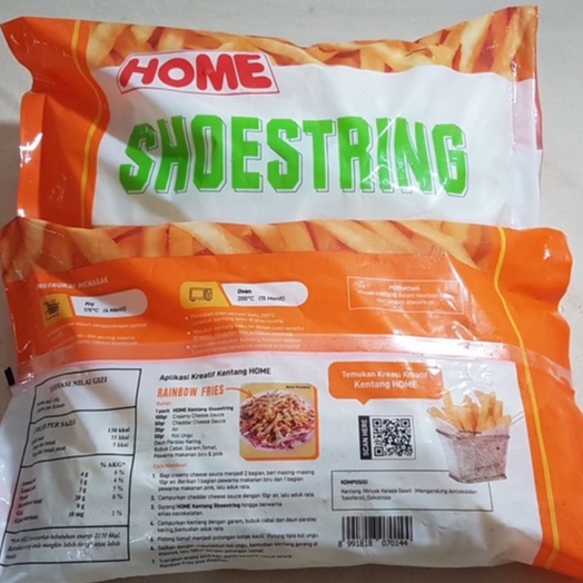 KENTANG GORENG HOME SHOESTRING 1KG/KENTANG GORENG HOME CRINKLE CUT 1KG/MAKANAN BEKU/KENTANG GORENG/H