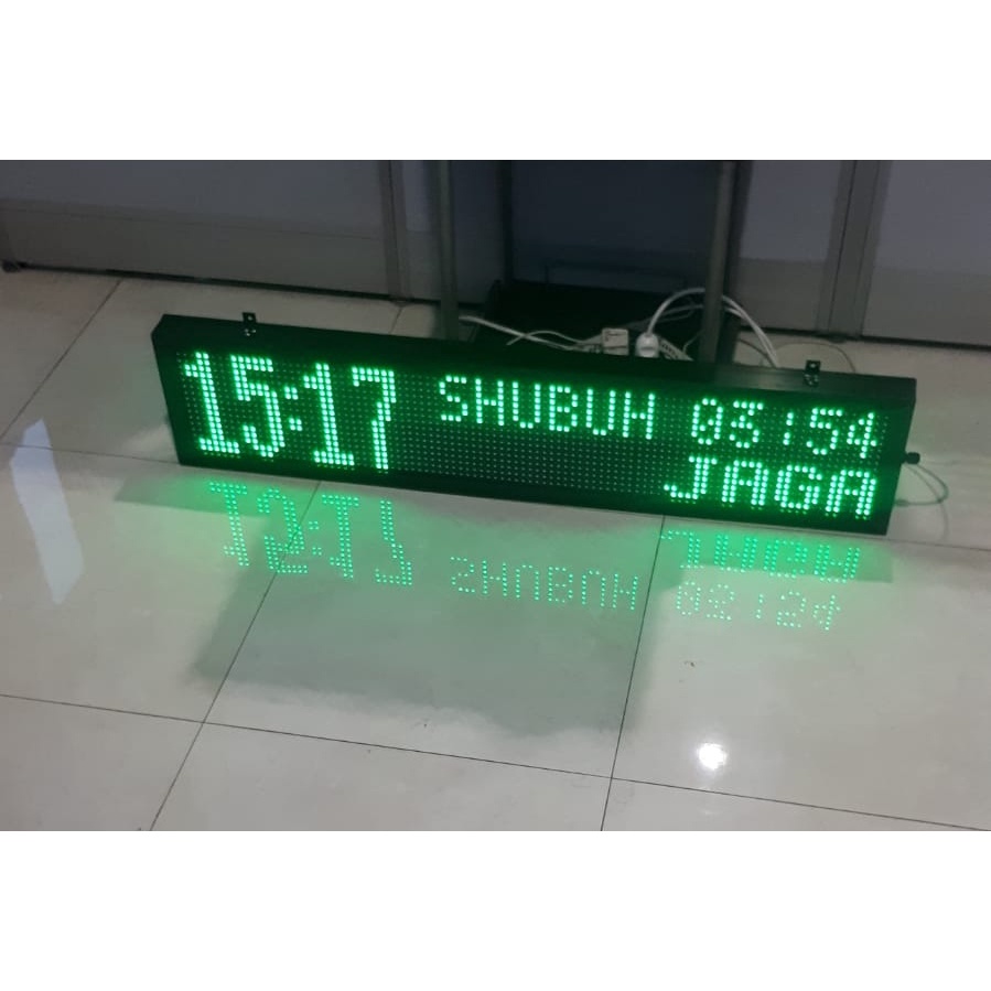 JAM WAKTU SHOLAT 3 PANEL P10 HIJAU