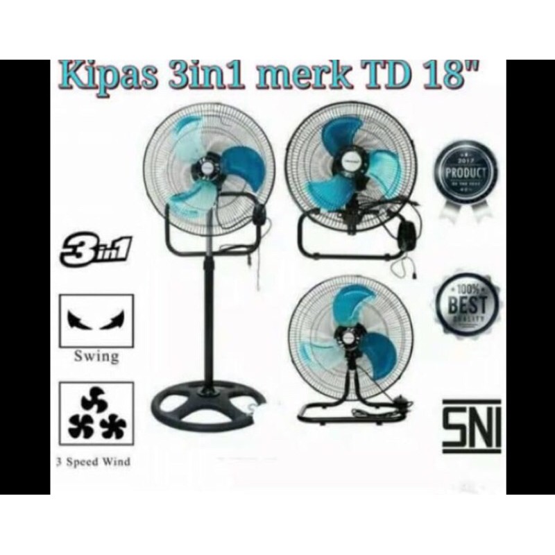 KIPAS ANGIN 3In1 merk TD 18”