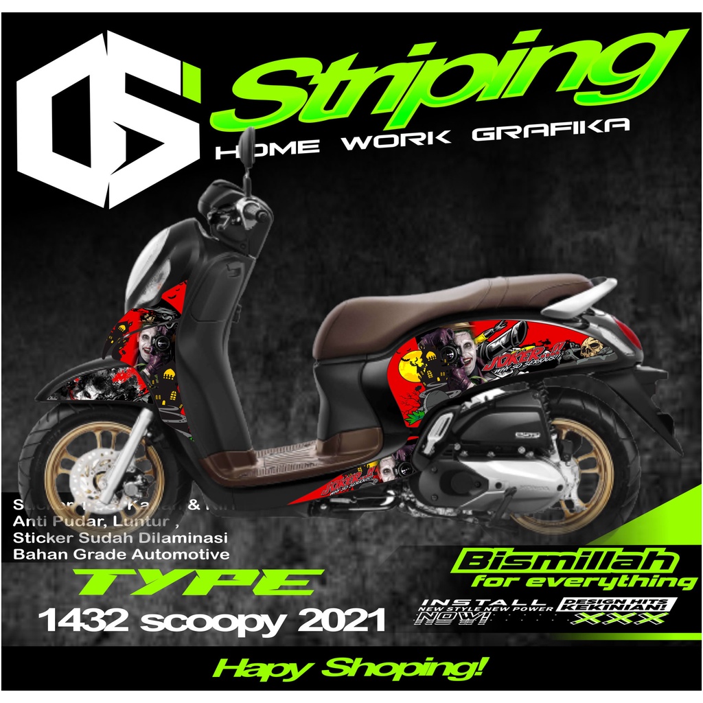 1432 Sticker Striping Motor SCOOPY FI NEW TAHUN 2021 List Variasi Joker