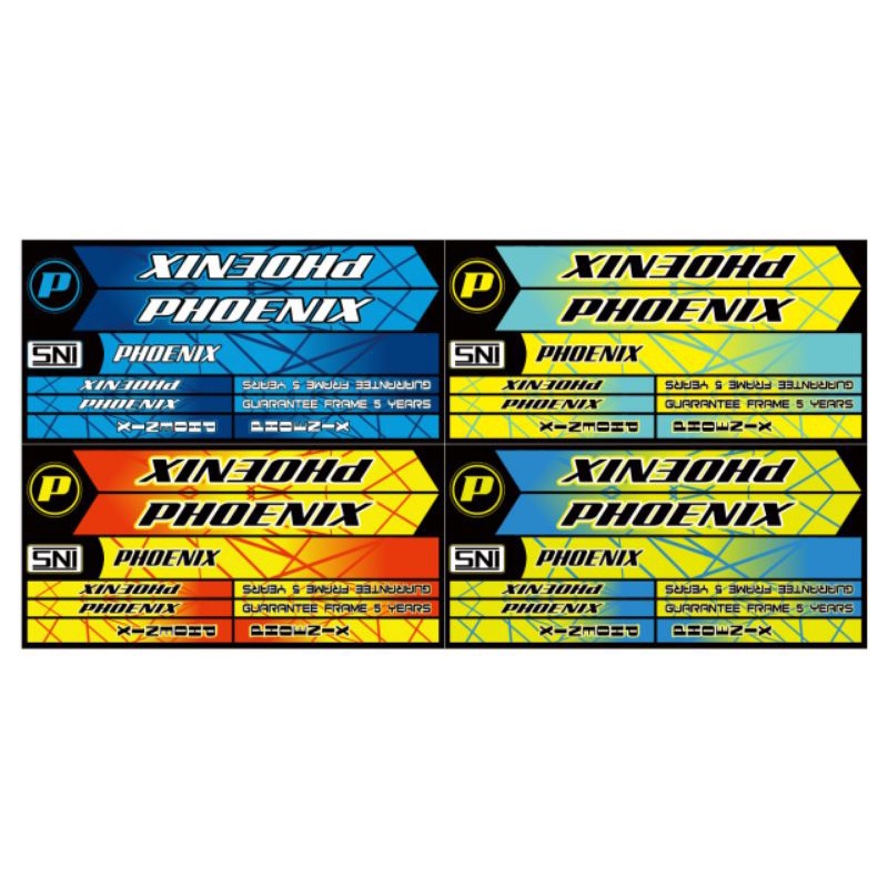 stiker sepeda bmx 12/16/18 Phoenix  1lembar 4set.decal