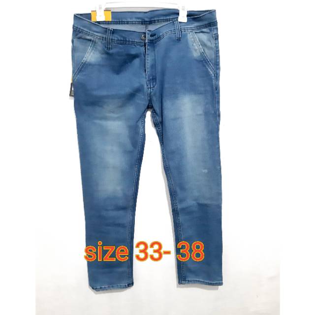 CELANA JEANS STRET BAHAN MELAR SIZE 33 38