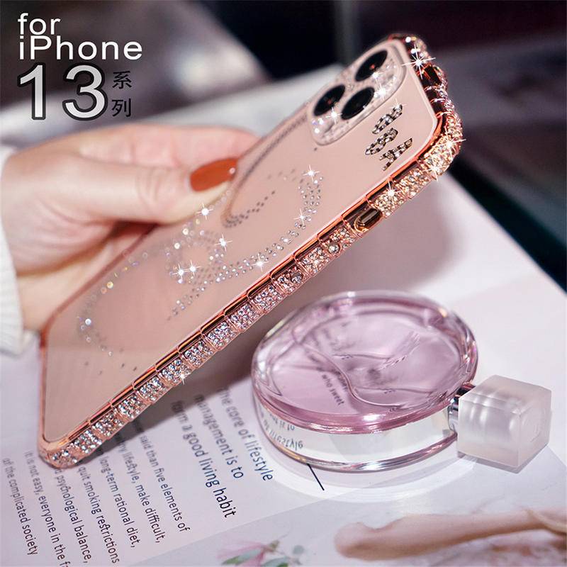 Case Bumper Metal Shockproof Hias Kristal Berlian Imitasi Glitter Untuk iPhone 13 12 11 Pro MAX X XS MAX XR