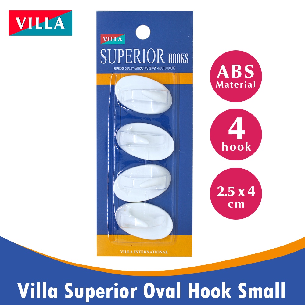 Ktmstore Villa Superior Oval Hook Small 1170 Gantungan baju Tempel 2201-1170