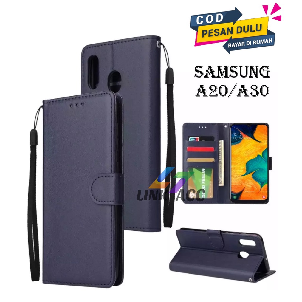 SAMSUNG A20/A30 LEATHER CASE PREMIUM-FLIP WALLET CASE KULIT UNTUK SAMSUNG A20/A30 - CASING DOMPET HP