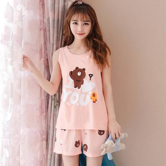 Pamelo YKS Singlet Setelan Import Baju Tidur Murah Baju tidur Import Terlaris Model Random