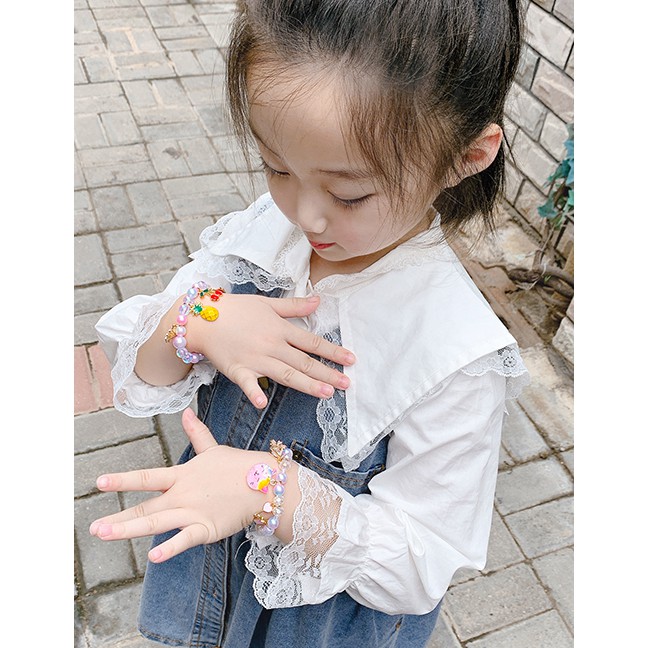 LRC Gelang Tangan Fashion Crystal Beaded Flower Animal And Fruit Childrens P2658X