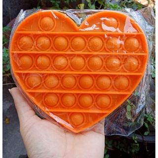 TOKOJUJUR  Pop It BESAR AMONG US DINO UNICORN SEGIEMPAT JUMBO RAINBOW PUZZLE MAINAN EDUKASI ANAK-LOVE ORANGE ALPHABET