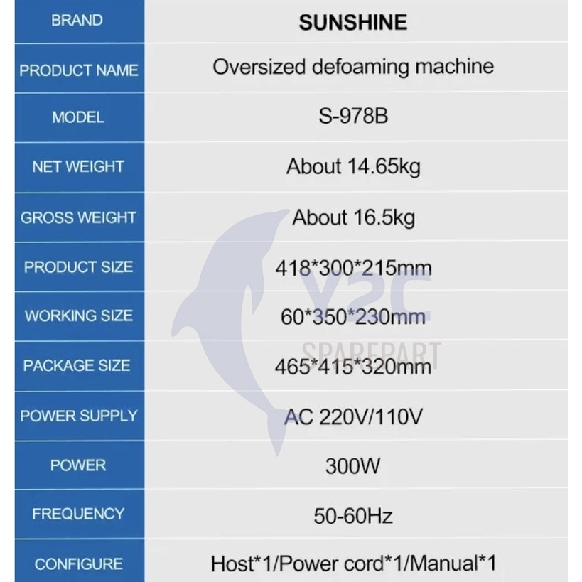 BUBBLE REMOVER SUNSHINE S-978B 12.9 INCH / ALAT SERVIS SERVICE HP