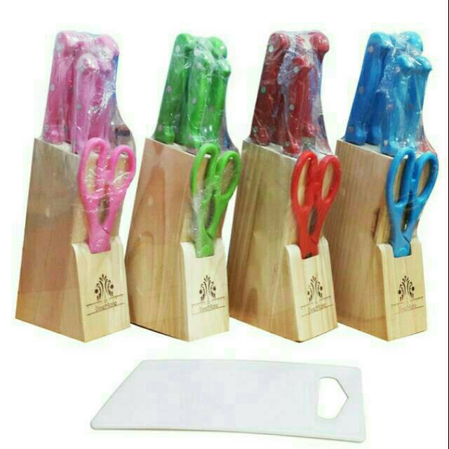 Pisau set Dinemate / pisau dapur kitchen set/ pisau set talenan / pisau warna
