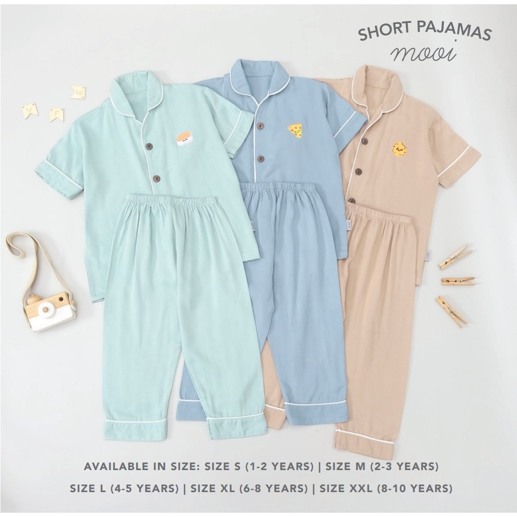 MOOI 1-10 Tahun Piyama Pendek Panjang Setelan Baju Anak Mom &amp; Me Bamboo Viscose CBKS