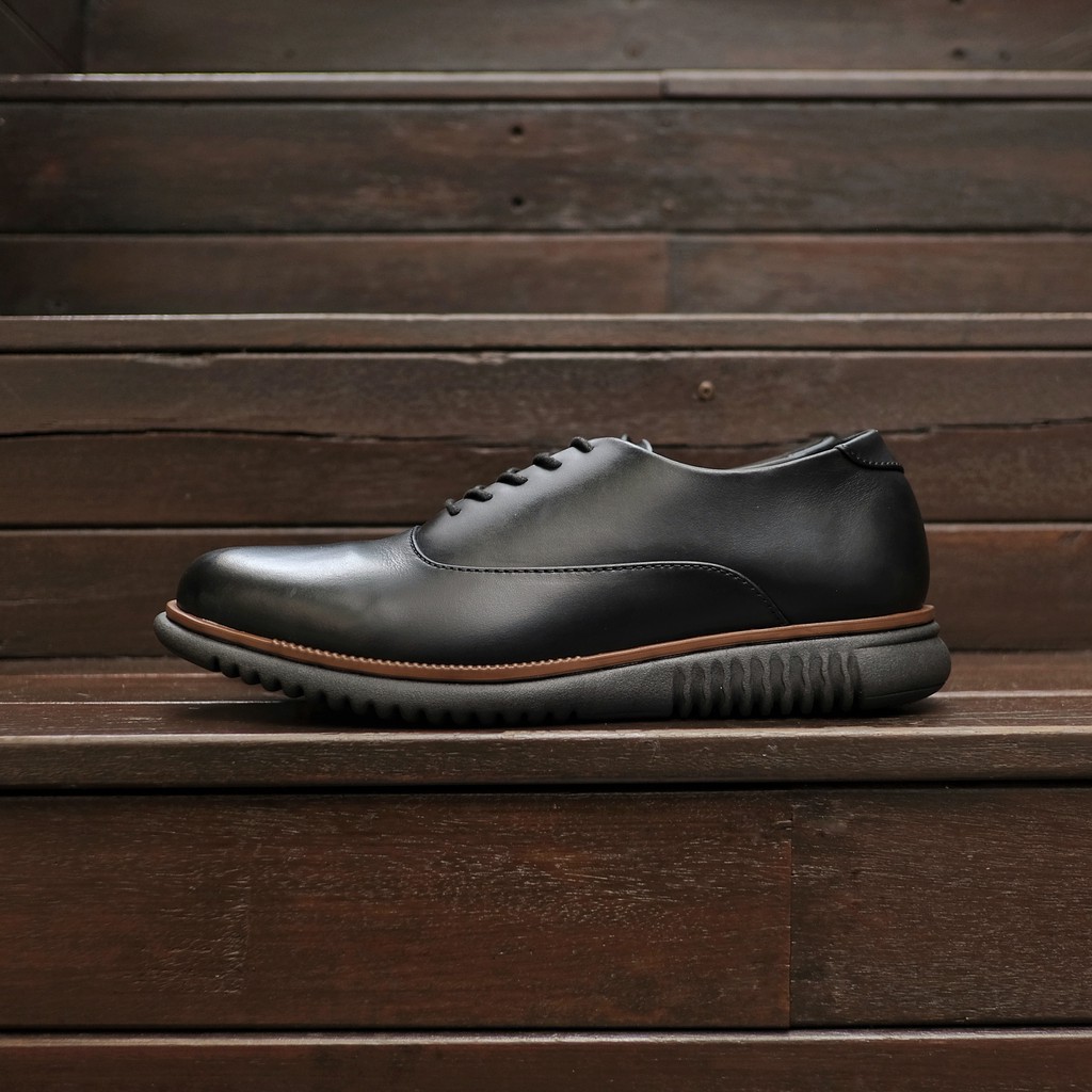 LONDON 2.0 BLACK (KULIT ASLI) |MNM x Kenzio| Sepatu Pantofel Pria Oxford Formal ORIGINAL