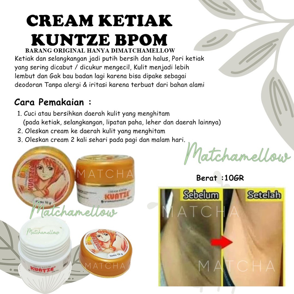 ❄️MATCHA❄️ CREAM KETIAK KUNTZE BPOM / CREAM PENCERAH KETIAK KUNTZE