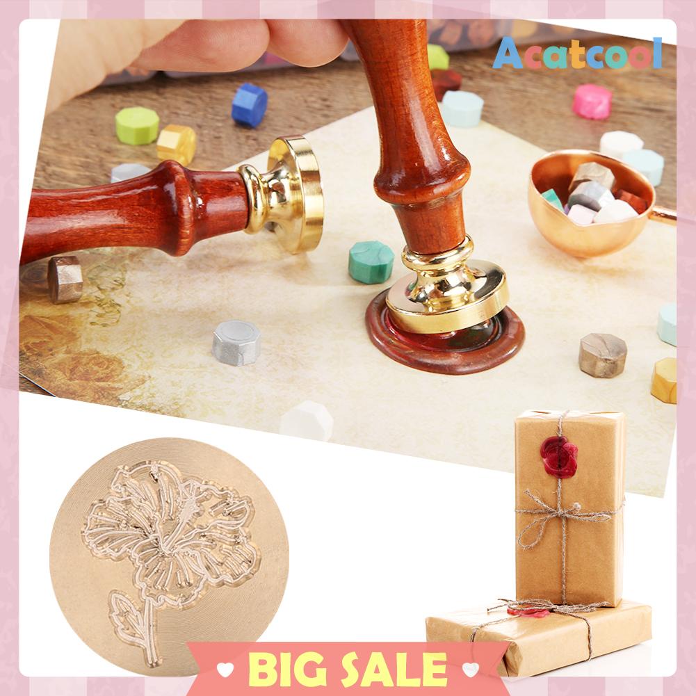 Kepala Stempel Segel Lilin Bentuk Bulat Motif Bunga Antik Untuk Hobi Diy