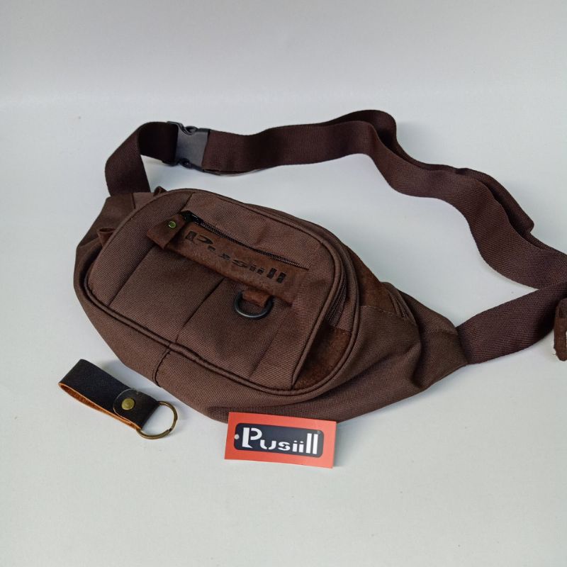 Pusiill waistbag premium kombinasi kulit asli sapi tas pinggang premium
