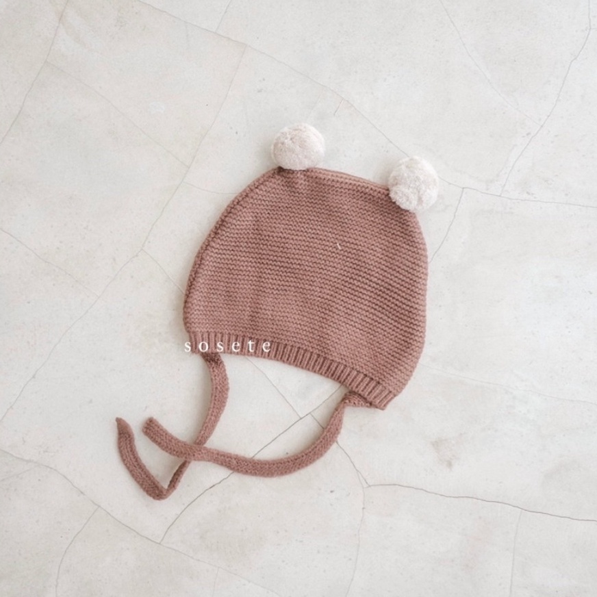 Little Sosete Bear Beanie Bonnet - Topi Bayi Newborn Hat Aksesoris Kepala Rambut Anak Baby