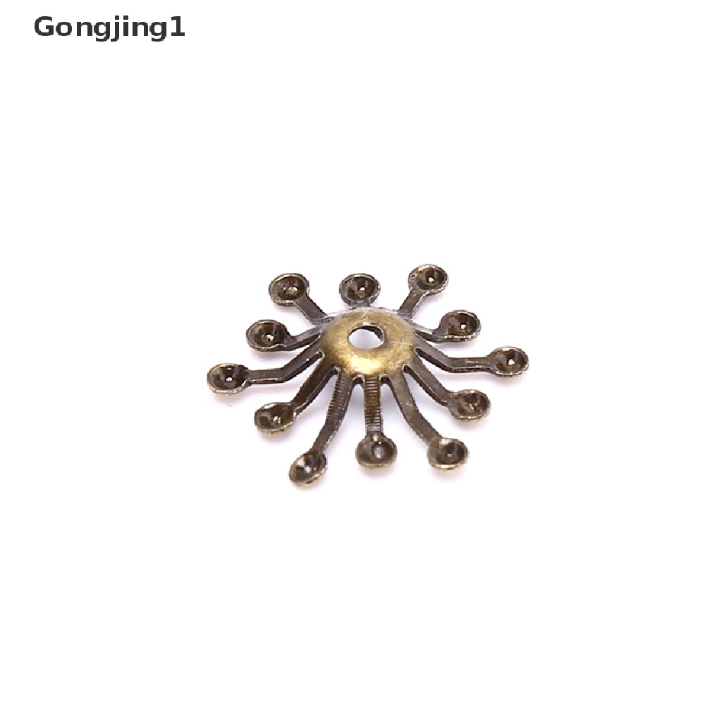 Gongjing1 50Pcs Konektor Bunga Kerawang Vintage Handmade DIY Bahan Metal