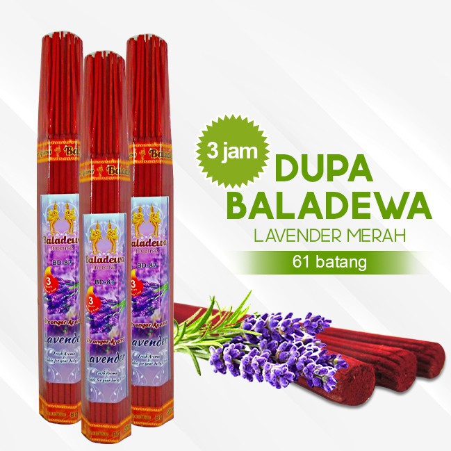 Dupa/ Hio Wangi Harum Baladewa 3 jam 61 batang Lavender merah