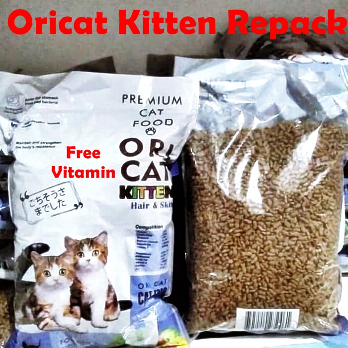 Makanan Kucing Ori Cat Kitten 500Gr Free Vitamin Dry Food Pakan Kering Pelet