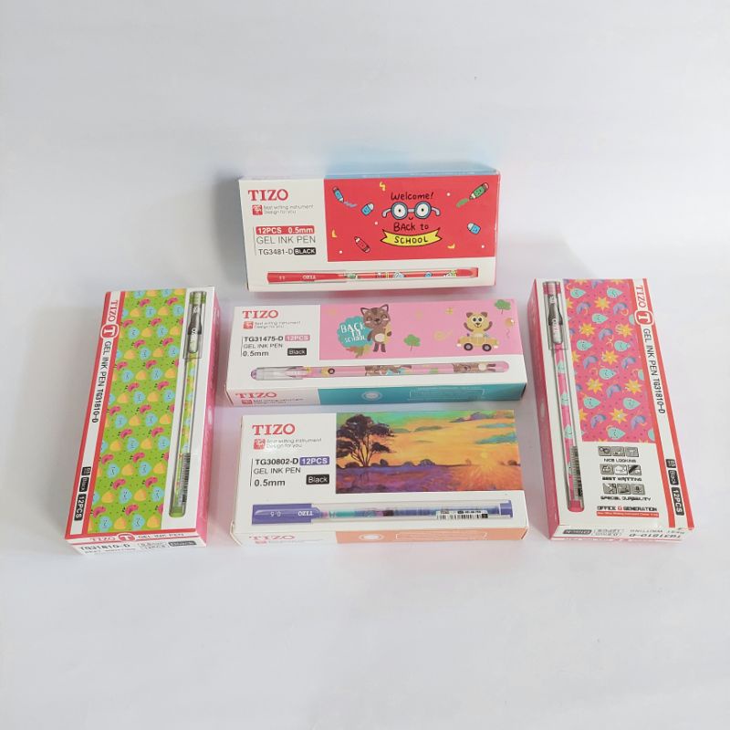 

SELUSIN ( 12 PCS ) Pulpen Tizo 0.5 mm Gel Pen Tizo 0.5mm Bolpen Tizo