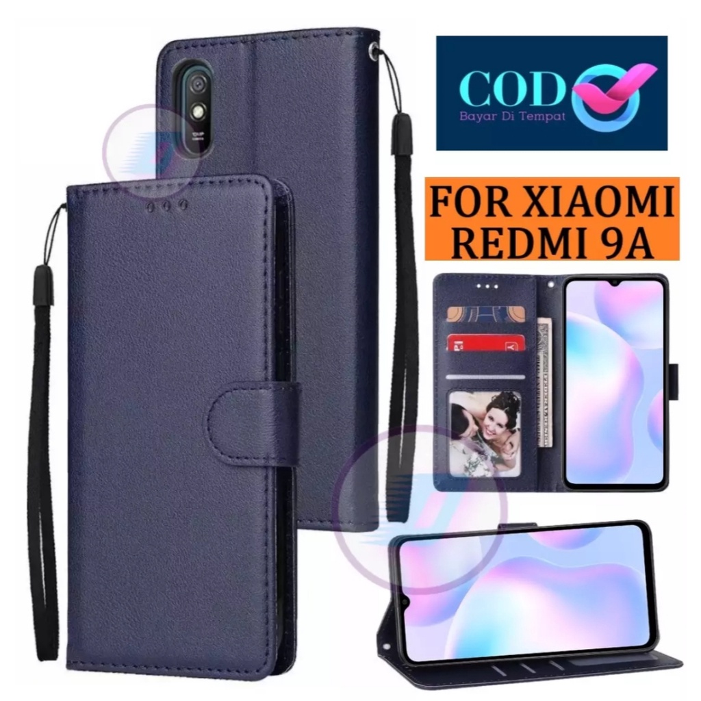 XIAOMI REDMI 9A - Wallet Case Kulit - Casing Dompet Case Wallet Leather Flip Case