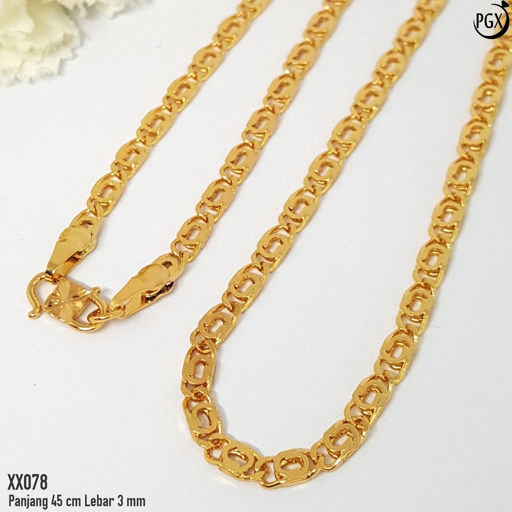 PGX Kalung Pria Wanita Xuping Perhiasan Lapis Emas Aksesoris Fashion Premium - XX078