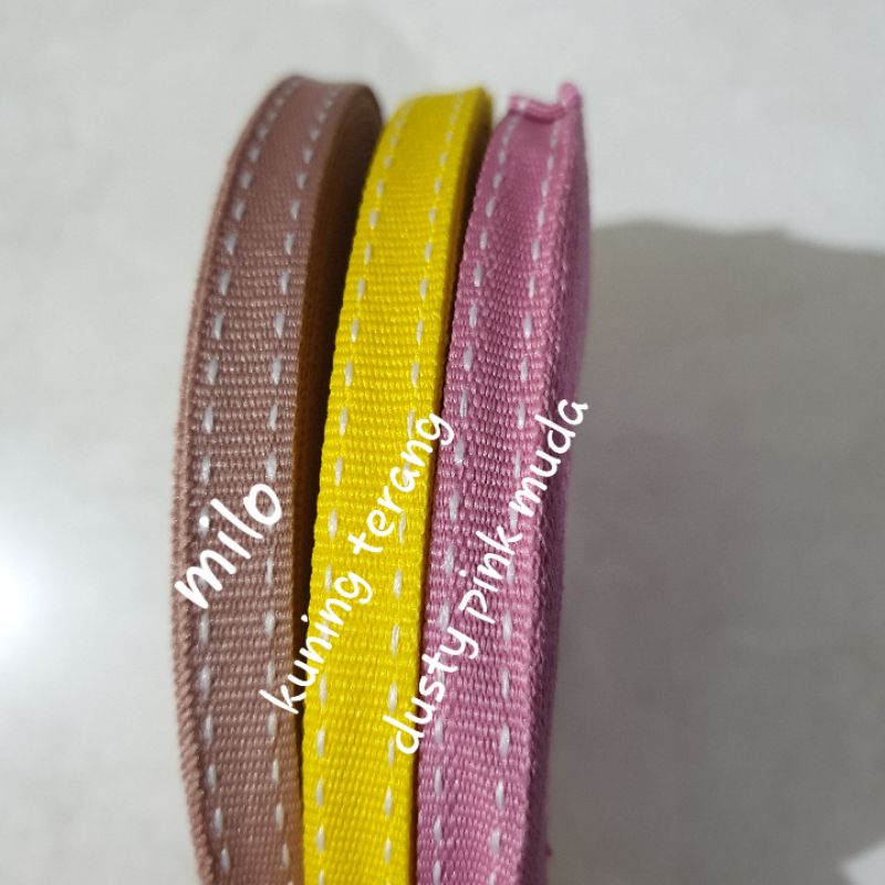 Pita/Tali/grosgrain/ motif bintik &amp; Salur Ukuran 3/8=1cm/25 yard