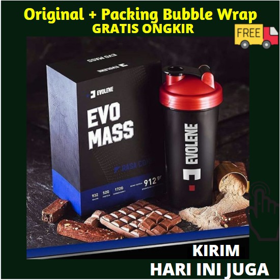 EVO MASS COKLAT HAZELNUT 912GR BPOM HALAL EVOLENE SUSU PROTEIN SUPLEMEN FITNESS EVOMASS MAS EVOMAS EPOMAS GAINER EVOLINE EVOLEN EVOLIN PRO GAINER GEINER PENAMBAH BERAT BADAN WHEY PENGGEMUK VANILA ICE CREAM VANILLA