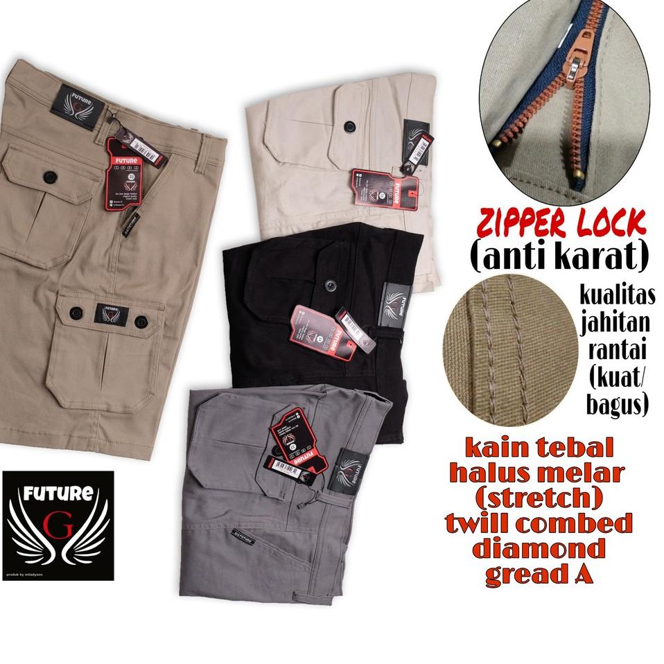 [IRQ.31My22ᴶ] Celana Pendek Pria Celana Pendek Cargo Pria Kualitas Premium Size 28 sampai 38 Kain St