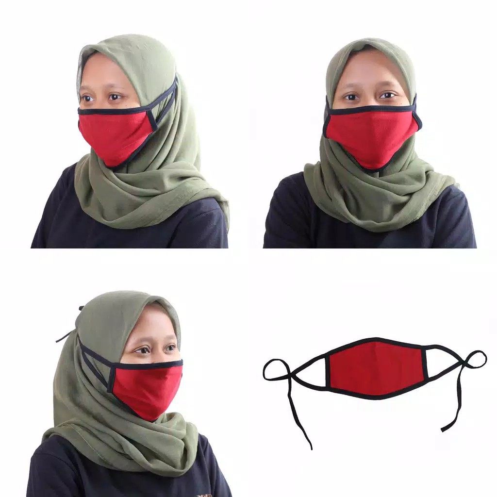 MASKER KAIN POLOS | 100% KATUN | NON MEDIS | ANTI BAKTERI MASKER HIJAB MASKER BERKENDARA  2 LAPIS