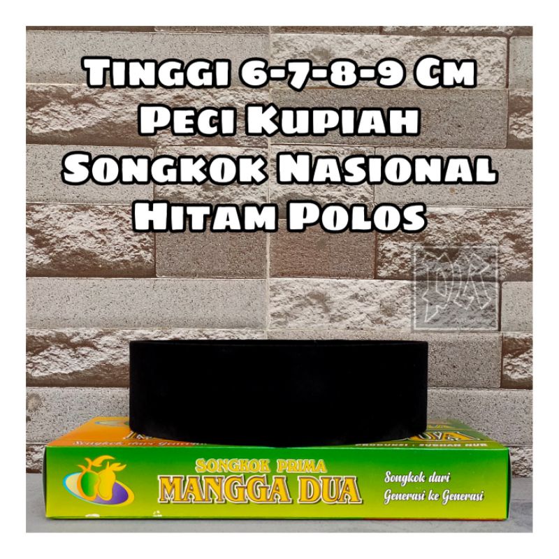KOPIAH HITAM POLOS TINGGI 6CM 7CM 8CM SONGKOK PECI HITAM TINGGI 6CM 7CM 8CM KOPIAH SONGKOK PECI
