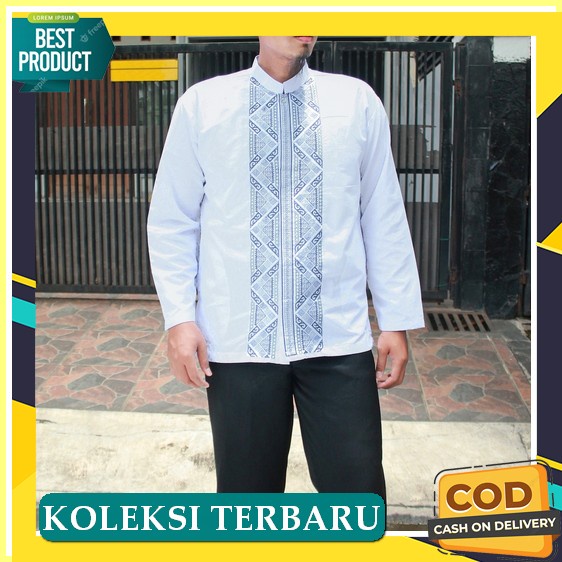Baju Koko Pria Dewasa Terbaru Original Progresman / Baju Muslim Koko Pria / Baju Koko Pria Lengan Pe