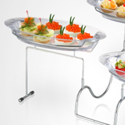 Piring susun 3 akrylic dgn Rak Stainless dessert tray 3tier stairway