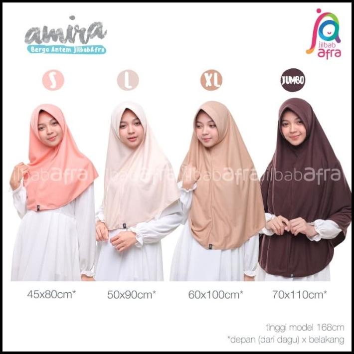 Jilbab Afra Amira Merah Cabe Bergo Antem - Khimar Instan Syari