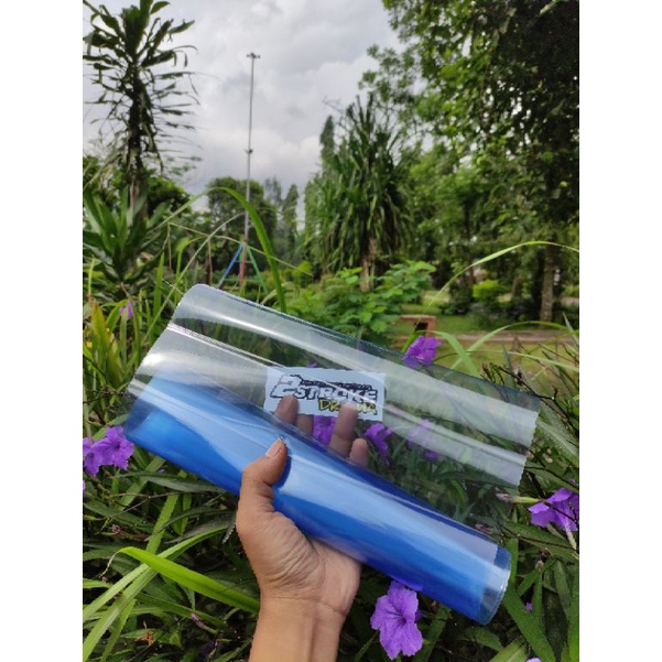 sticker stiker polet lampu hybrid biru sticker lampu biru hybrid transparant