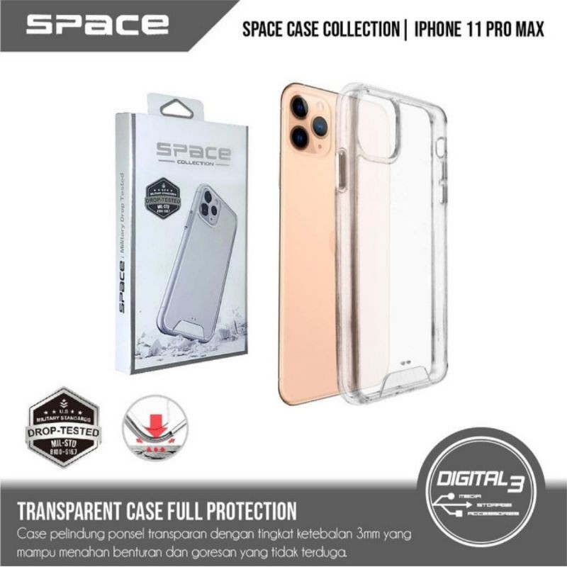 Military Case Space Iphone 11 6.1 / 11 Pro 5.8 / 11 Pro Max 6.5 Clear Casing Cover - UA