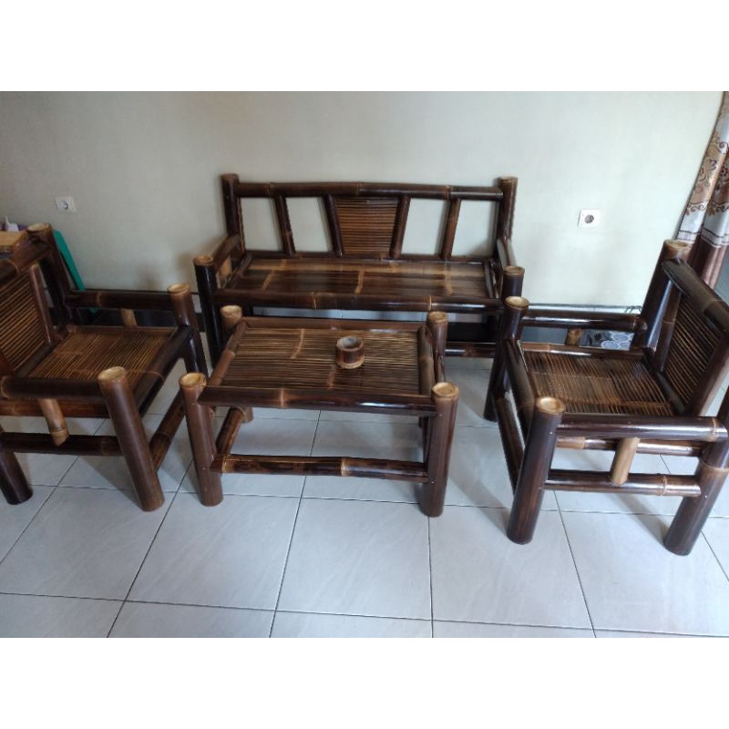 kursi bambu 1 set